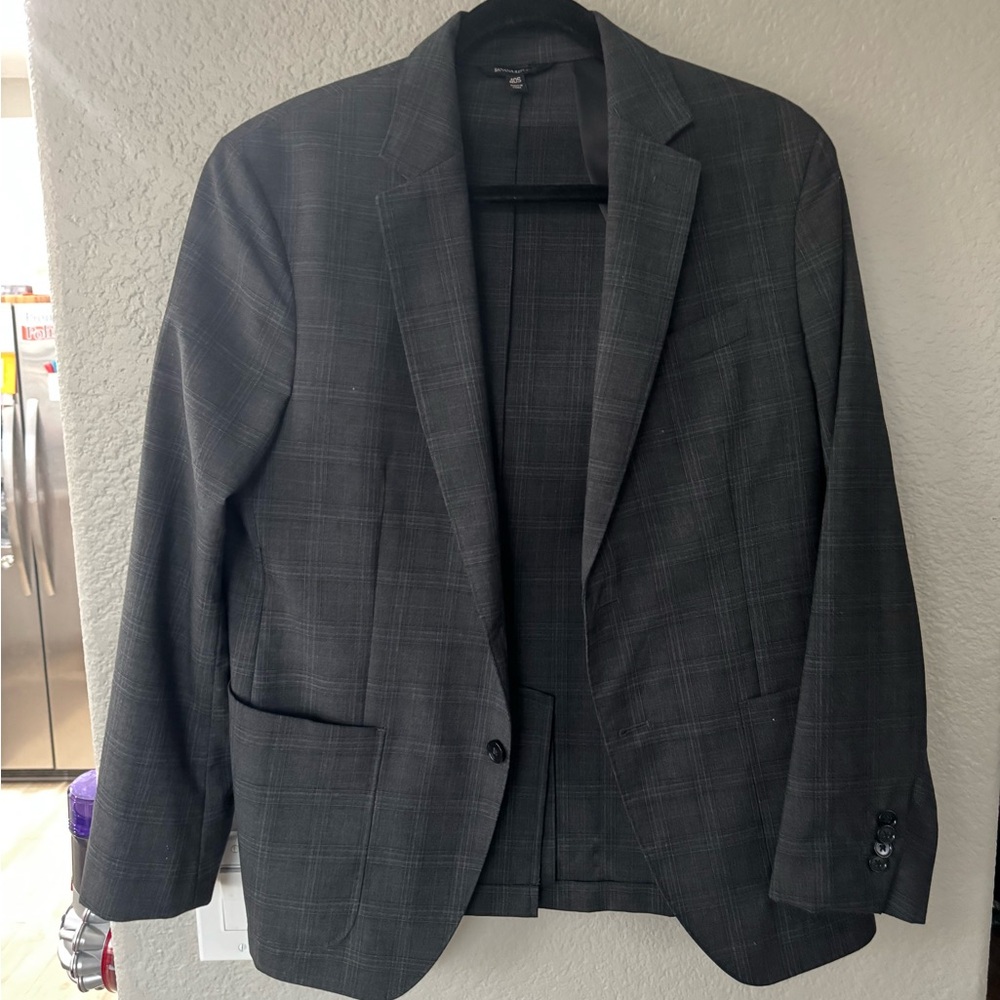 Banana Republic Dark Gray Plaid Blazer